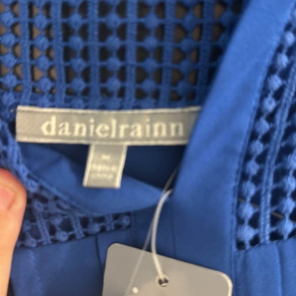 Daniel Rainn Estefany Cobalt Blue Split Neck Blouse NWT - Picture 7 of 9